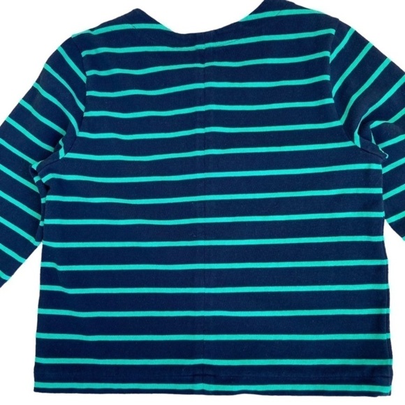 Lands’ End Nautical Blazer Zip-up Jacket Kelly Green & Navy Blue Striped Sz 10 - Picture 9 of 15